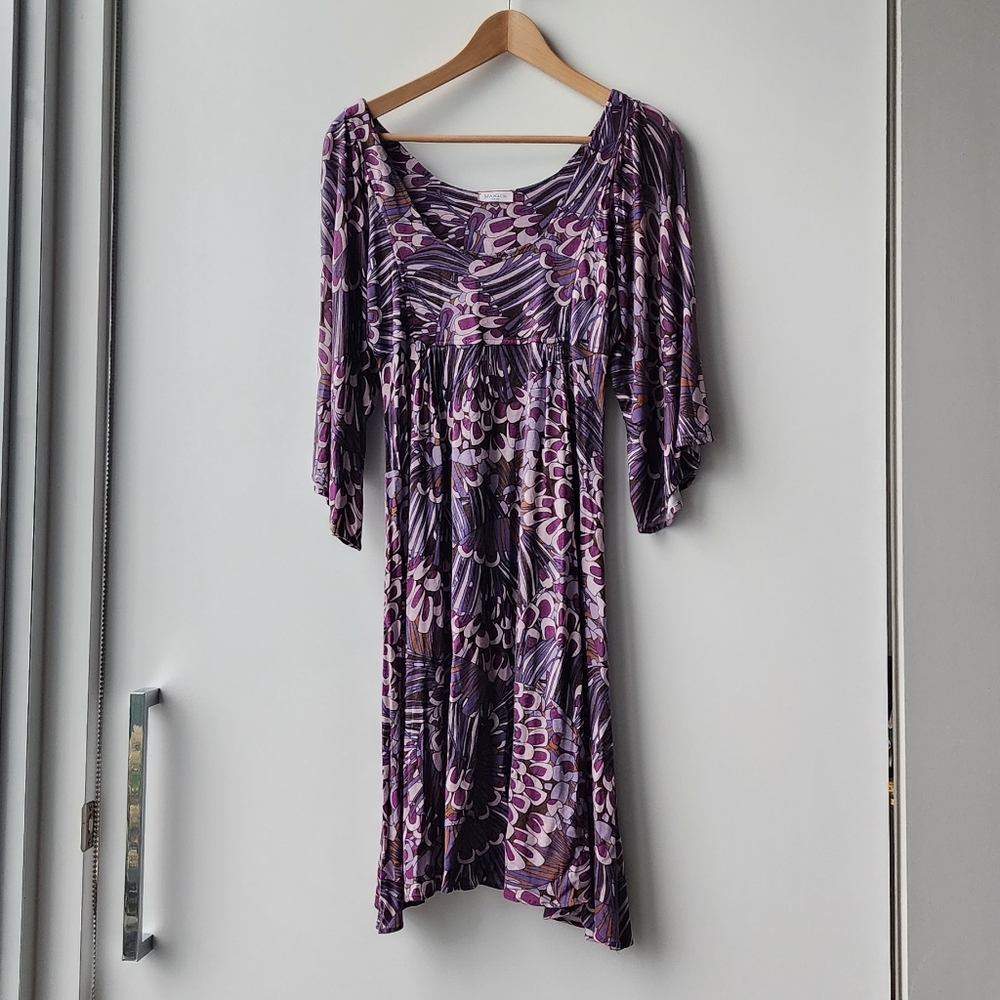 Max & Co Vibrant Printed Jersey Knit Flowy Dress